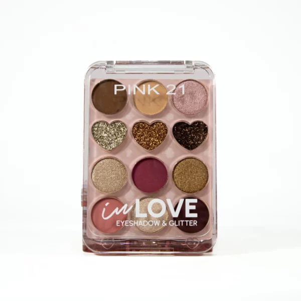 Paleta de Sombras para Ojos + Glitter Pink21 “inLOVE”