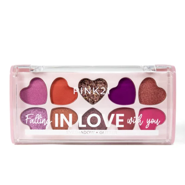 Paleta de Sombras Pink 21 “Falling In Love With You” Eyeshadow + Glitter