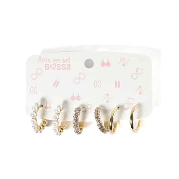 Set de Aros Bossa “Perla Shine”