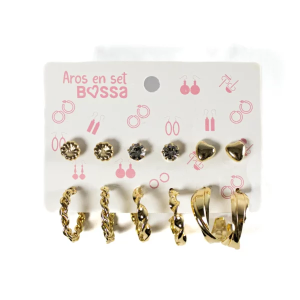 Set de Aros Bossa “Golden Twist”